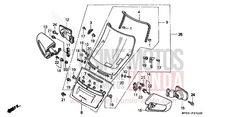 WIND SCREEN von Pan-European ABS PRARL ARDENT RED (R170D) von 1994